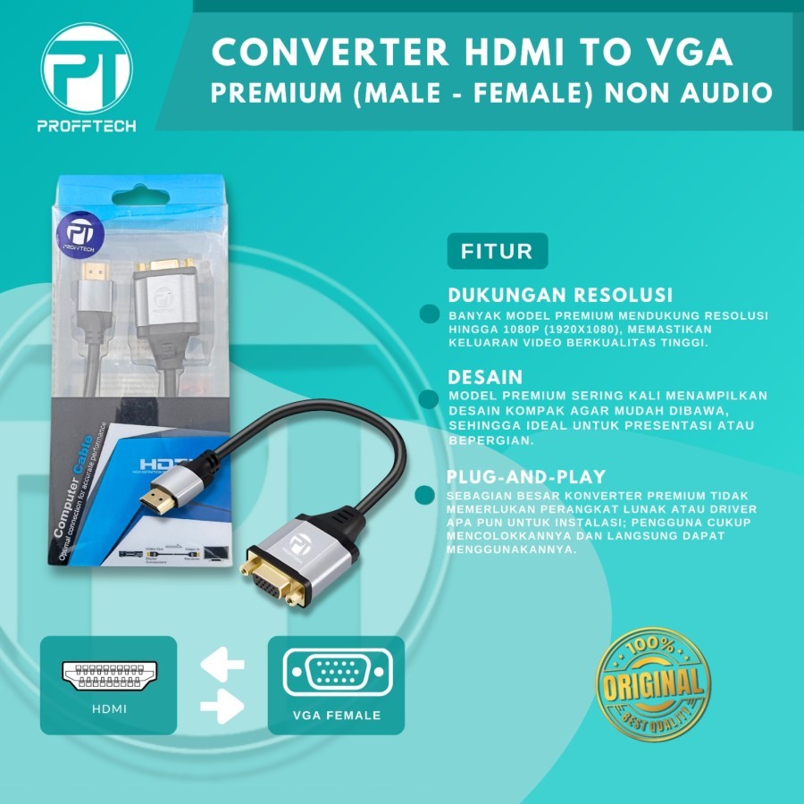 PROFFTECH - Converter Hdmi To Vga Platinum - Non Audio