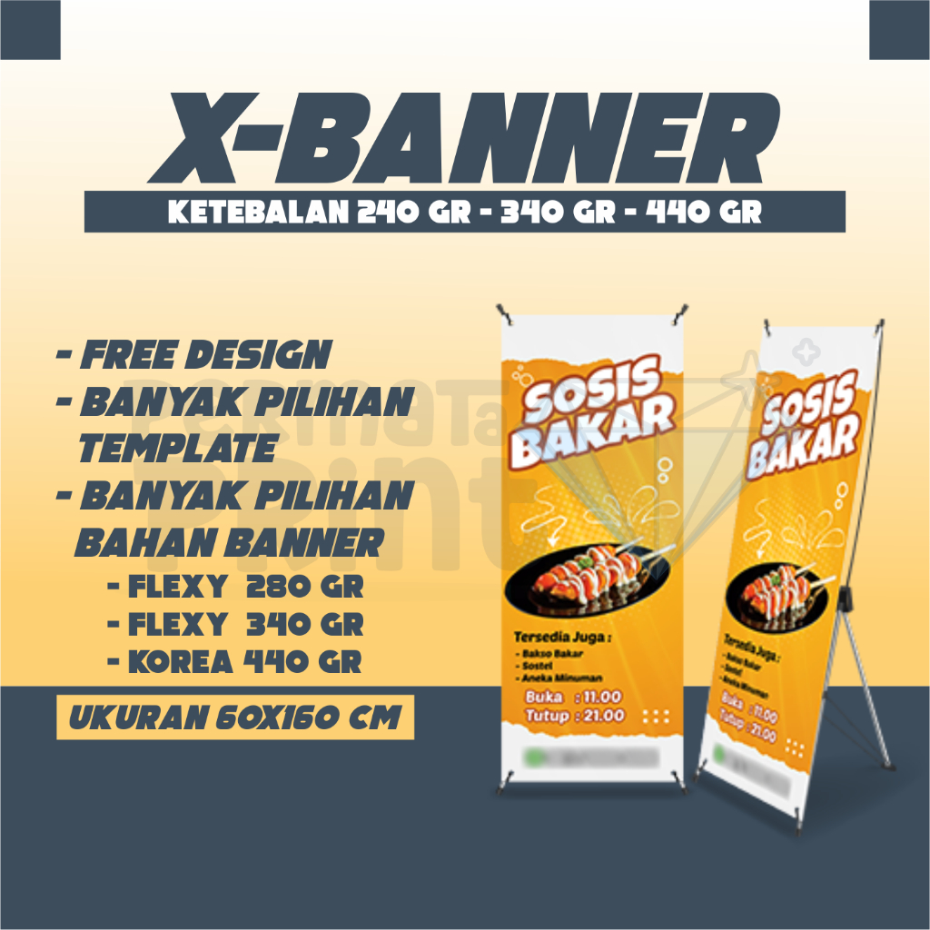 Cetak XBanner Display Free Design / Xbanner Aneka Bahan Premium Tebal Free Custom Design Sesuai Kein