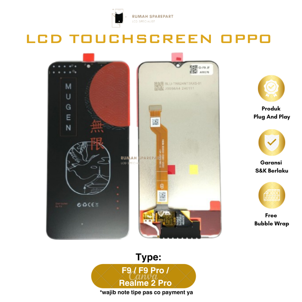 LCD + Touchscreen Oppo F9 / F9 Pro / Realme 2 Pro Ori Full Set