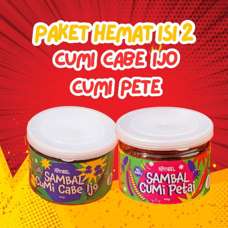 

Nambelin Paket isi 2 Sambal Cumi Cabe Ijo + Cumi Pete