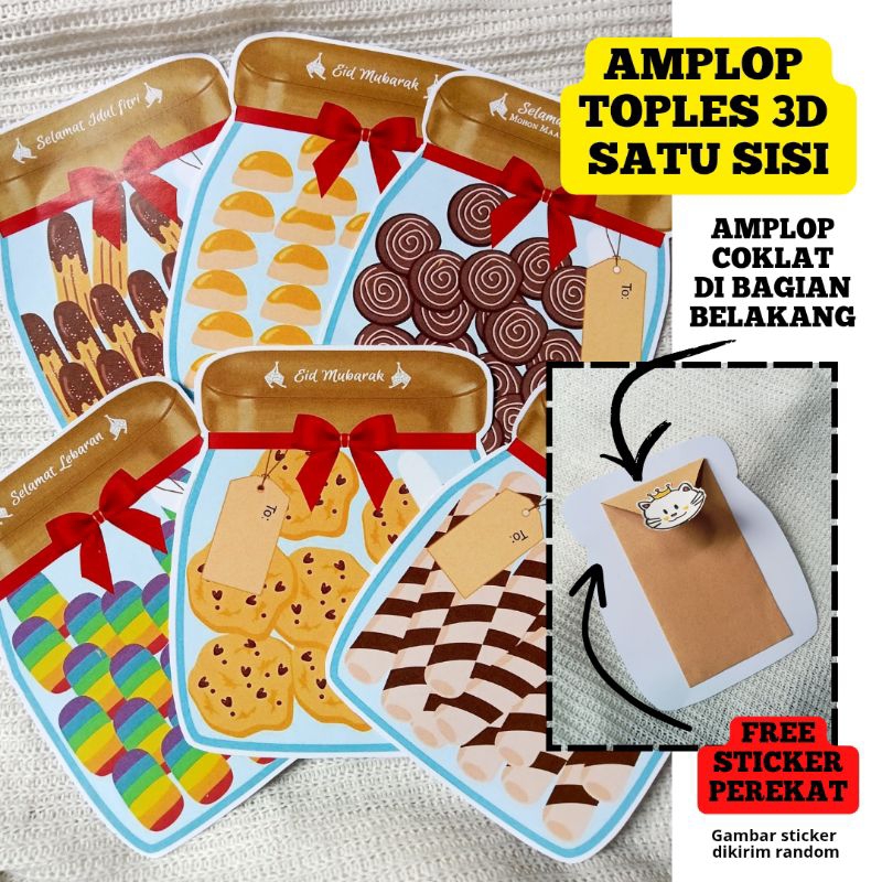 

(6 PCS) AMPLOP TOPLES 3D SATU SISI/AMPLOP LEBARAN/AMPLOP UNIK