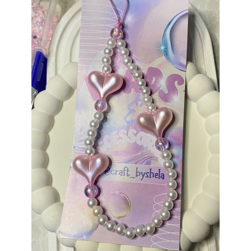 strap phone / bag charm aesthetic pink coquette