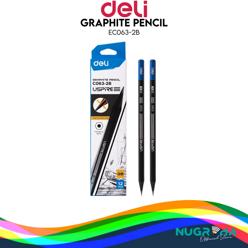 

DELI C063 2B PENSIL GRAPHITE PENCIL HEXAGONAL BARREL