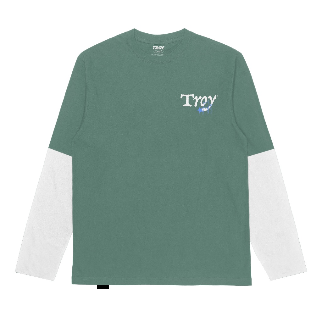 Troy Company Double Layer Long Sleeve Mineral Green Star Lines DS 2983