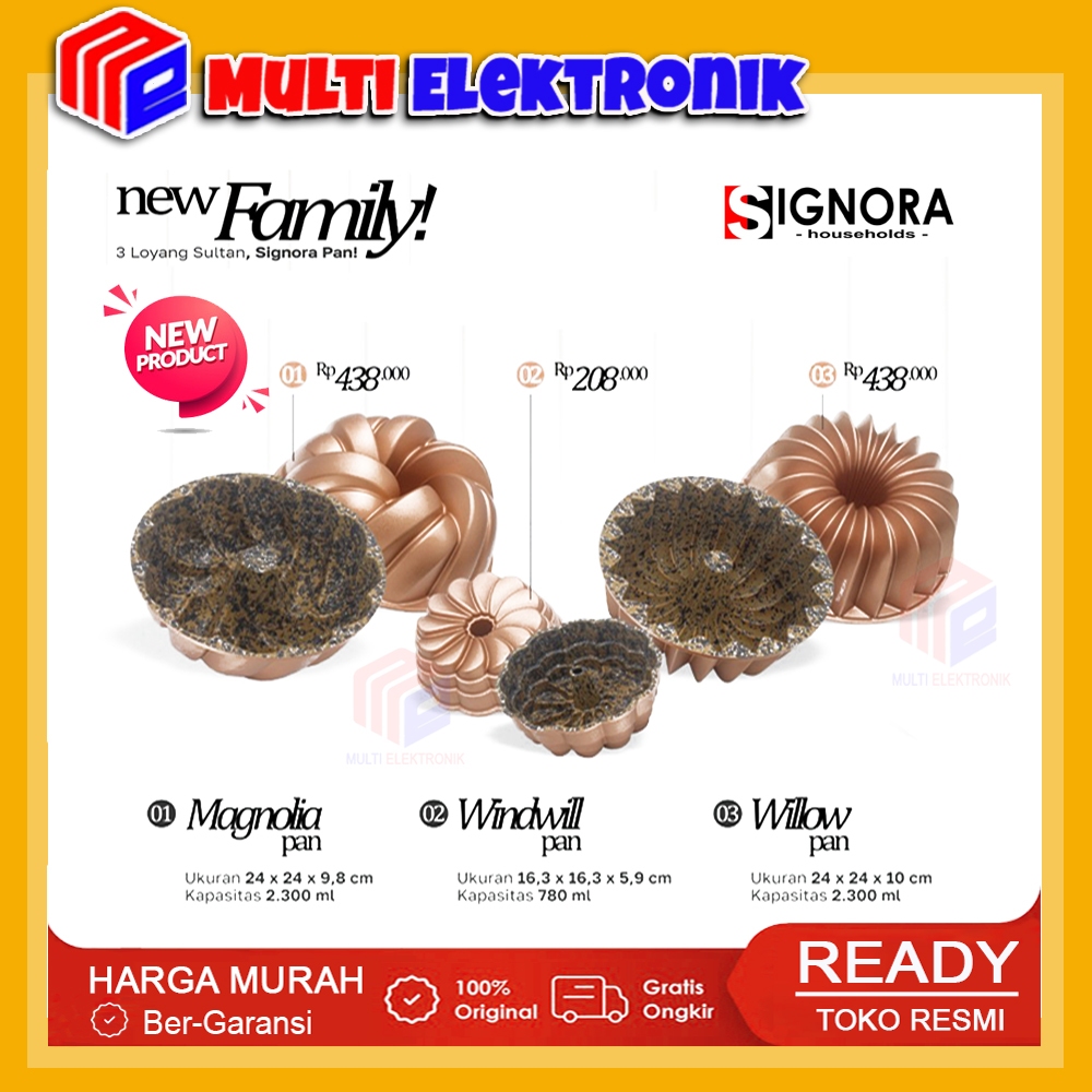 Signora Loyang Sultan Granit Coating Anti Lengket Model Terbaru Windwill / Magnolia / Willow Pan