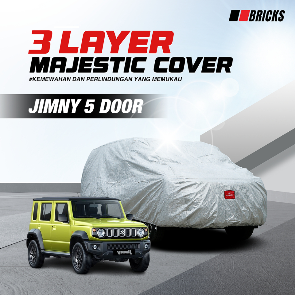 3 Layer Cover Jimny 5 Door Sarung Mobil Outdoor Anti UV & Waterproof BRICKS