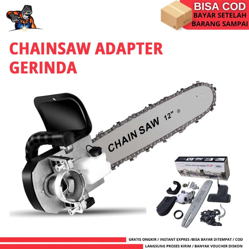 Chainsaw Gerinda Adapter Chainsaw Gerinda 12 inch Mesin Gerinda Menjadi Chainsaw Potong Kayu Praktis