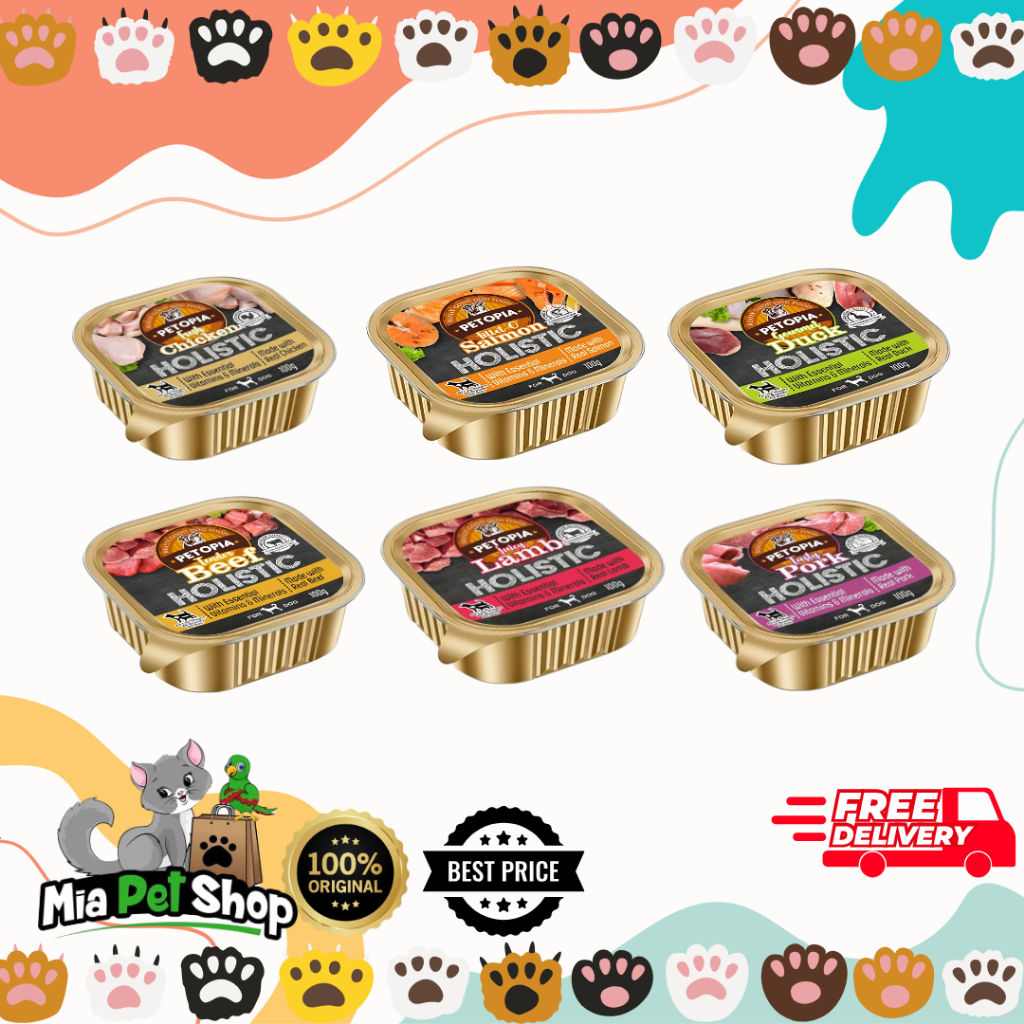PETOPIA HOLISTIC Tray 100GR Dog Food  Makanan Anjing Basah Wet Food Dog