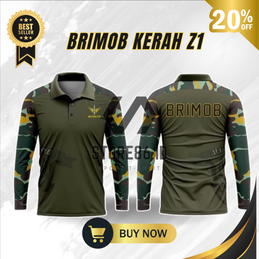 JERSEY BRIMOB KERAH LENGAN PANJANG Z1 FULLPRINT SUBLIME / KAOS BRIMOB DRIFIT / JERSEY BRIMOB / FULL 