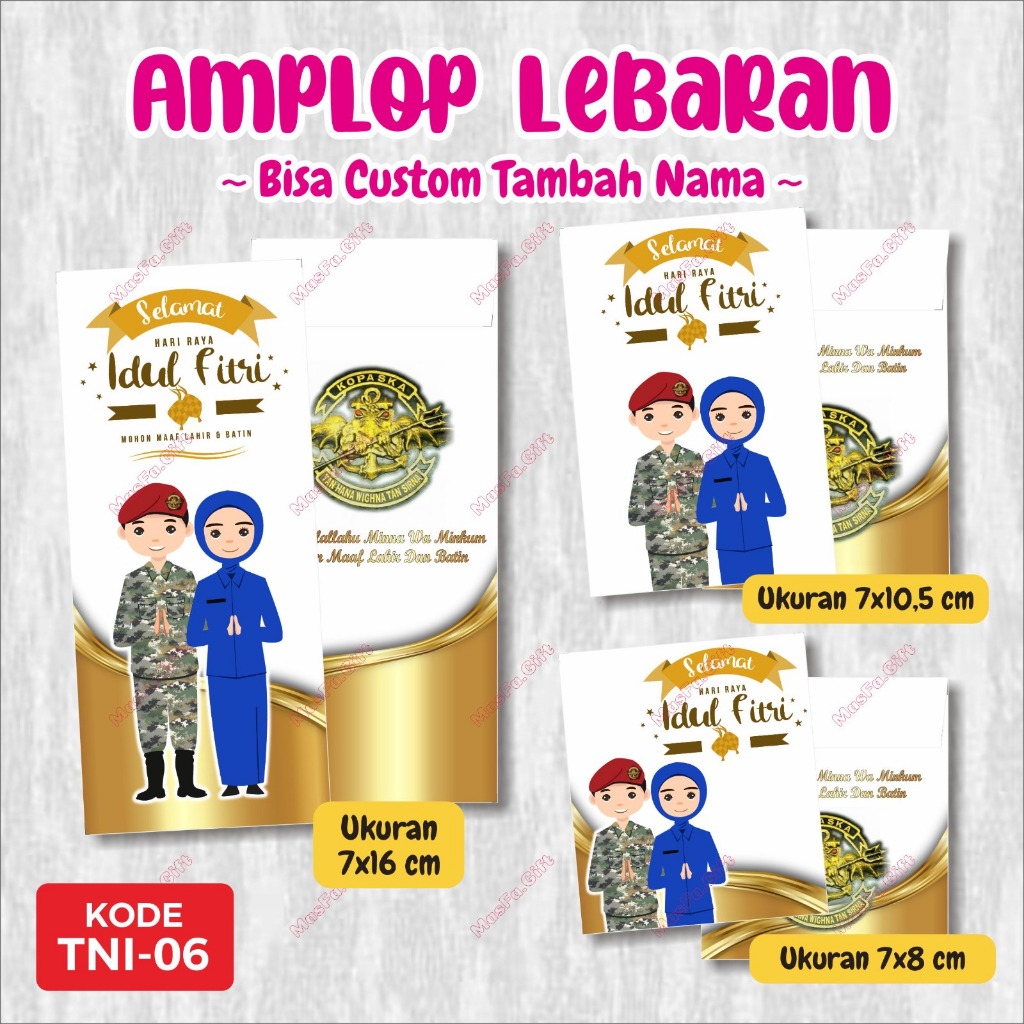 

[ISI 10 BIJI] TNI.06 - Amplop Idul Fitri JALASENASTRI TNI AL KOPASKA | Amplop Lebaran Custom | Amplop Custom