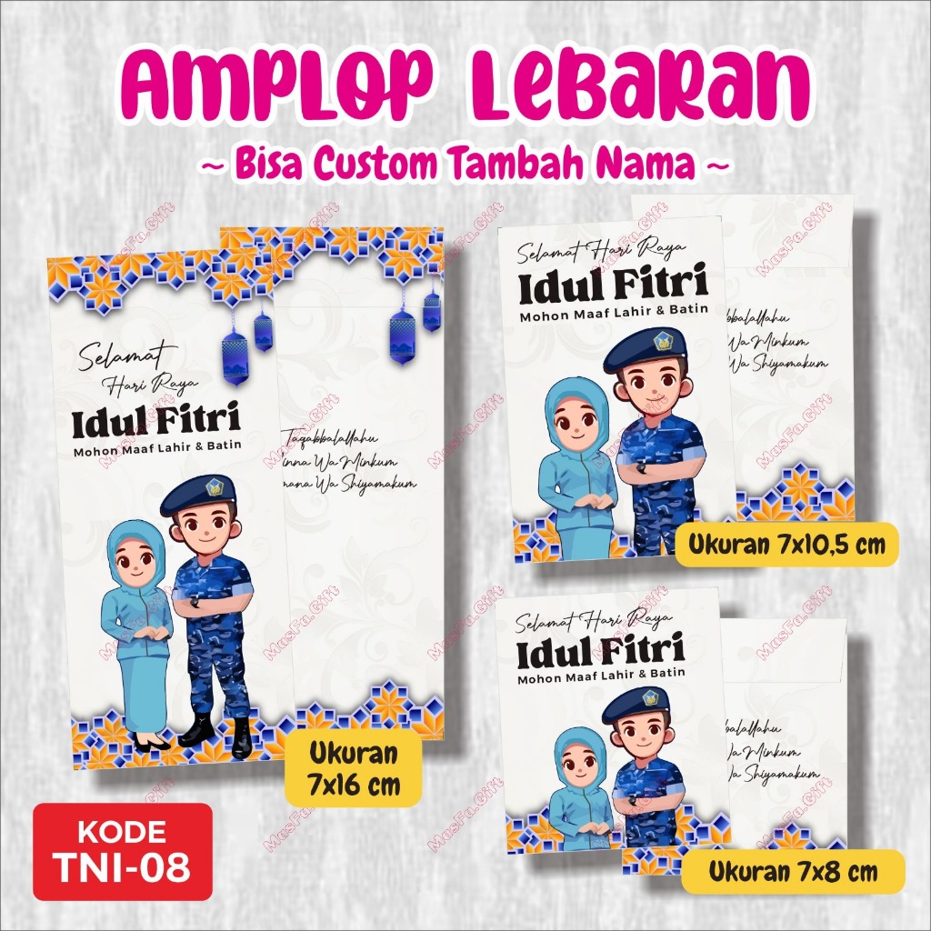 

[ISI 10 BIJI] TNI.08 - Amplop Idul Fitri PIA ARDHYA GARINI TNI AU | Amplop Lebaran Custom | Amplop Custom