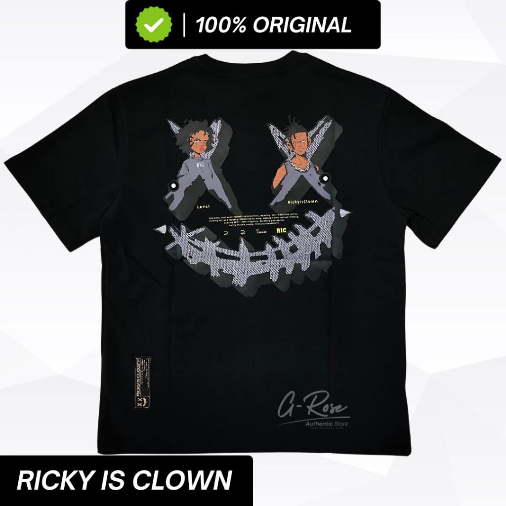 RIC RICKY IS CLOWN BLACK GANGSTER FAMILY OVERSIZE TEE ORIGINAL