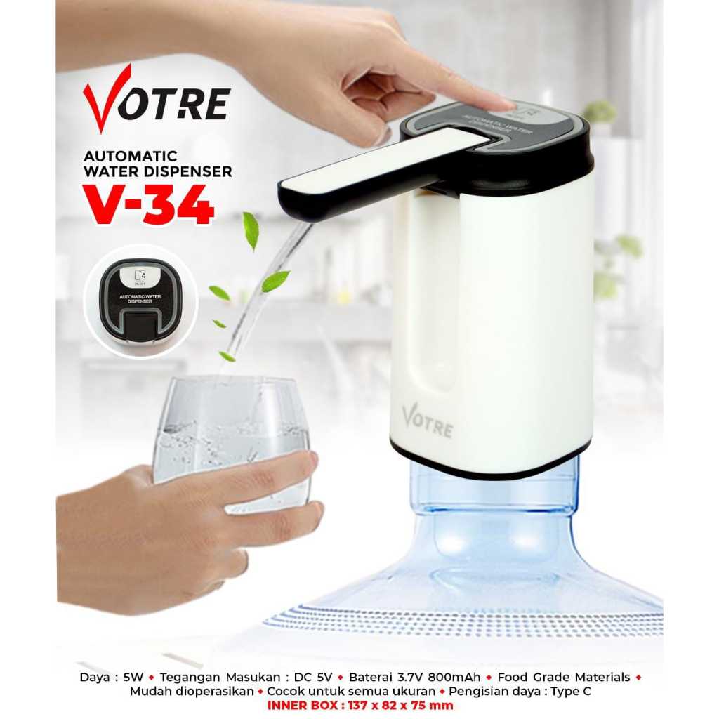 Pompa Galon Air Charger 682 GSF / Votre V-34 Pompa Air Galon Electrik LIPAT Dispenser Pump / Electri