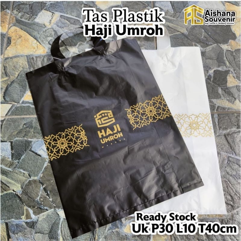 

Tas Plastik Wadah Oleh Oleh Haji Umroh Ukuran Besar P30 L10 T40cm Ready Stock