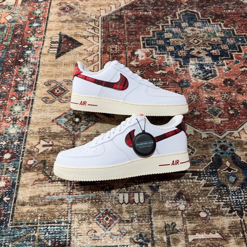 Nike Air Force 1 Low Tartan Plaid University Red (100% Original)