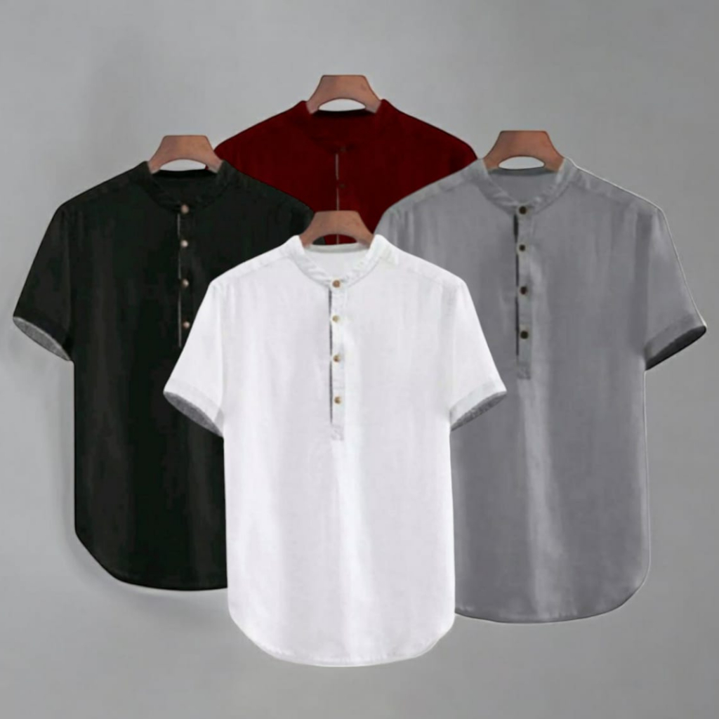 Baju Koko Pria Dewasa Fashion Lelaki Muslim Idul Fitri Bordir Kemko 2026 Lengan Panjang Pendek Terba