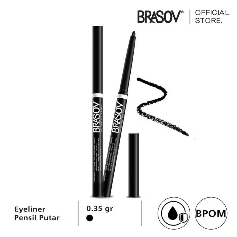 EYELINER PENSIL BRASSOV HITAM SUPER PIGMENTED AND WATERPROOF