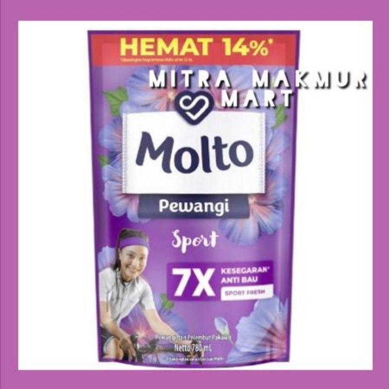Molto Pewangi & Pelembut Pakaian 780ml / Molto Sport 780ml / Molto Pewangi Pelembut Pakaian Sport 78