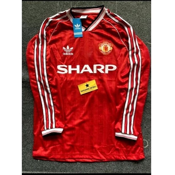 JERSEY Manchester United MU RETRO 1988 1989 88 89 90 1990 Home lawas vintage ls longsleeve panjang B
