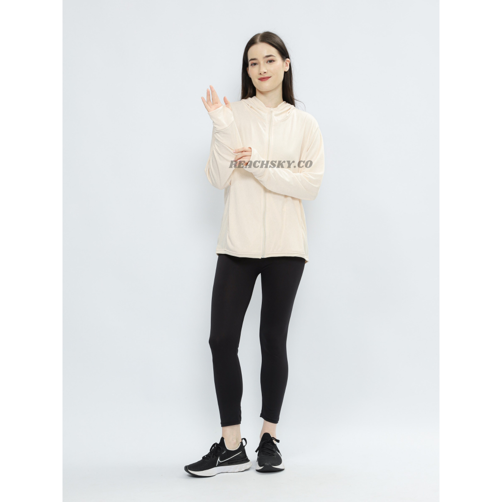 Jaket Mesh Hoodie UV Protection Olahraga JPS WOMEN AIRism Jaket lari mesh hoodie terbaru