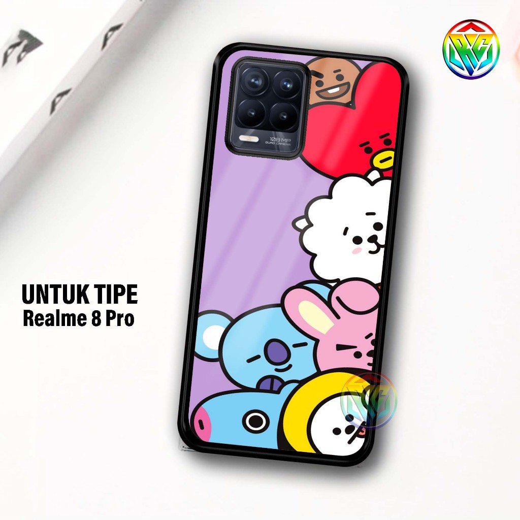 Real Case REALMI 8 PRO Terbaru Case kilau - New Case Glossy casing Hp REALME 8 PRO  [Motif BT12] - H