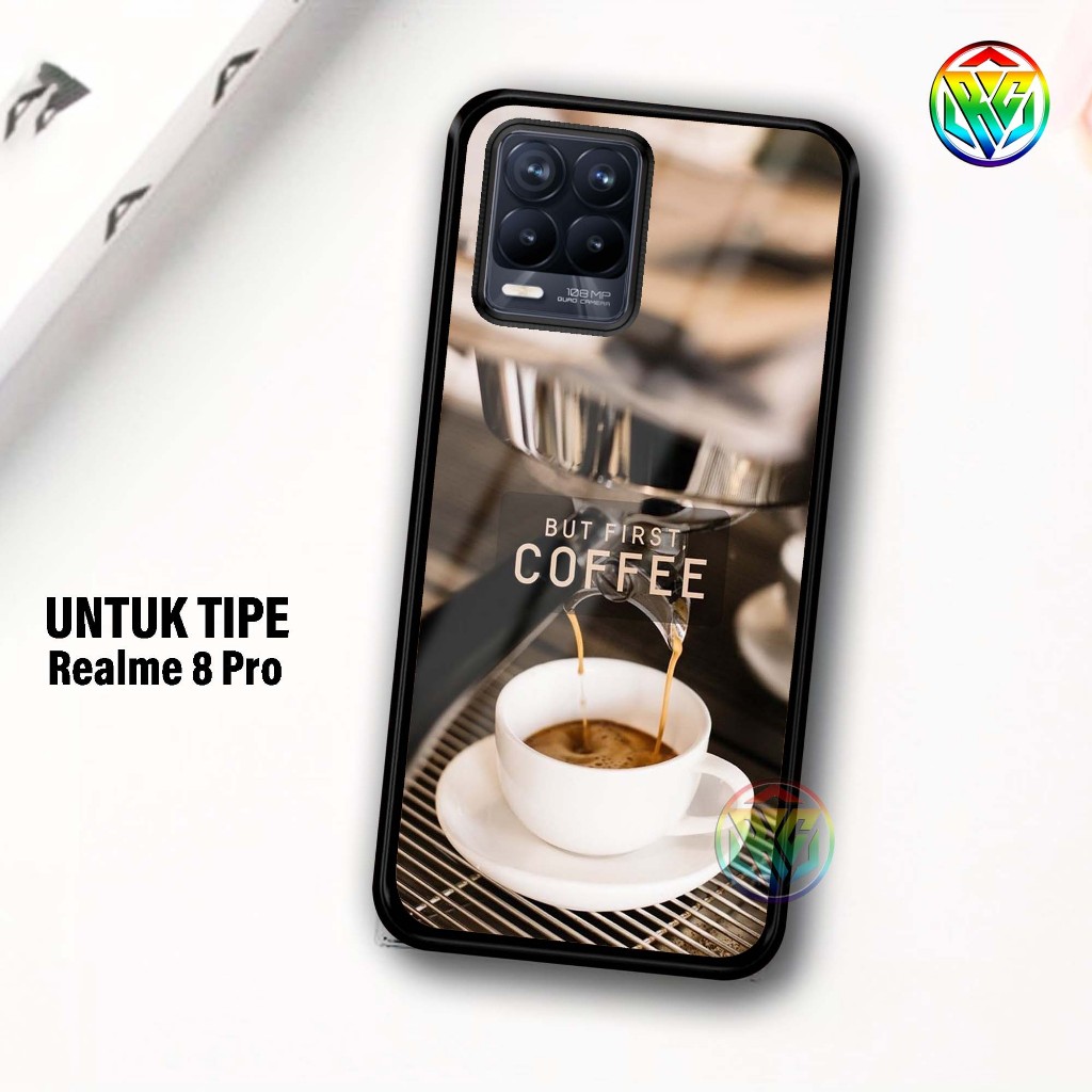 Real Case REALMI 8 PRO Terbaru Case kilau - New Case Glossy casing Hp REALME 8 PRO  [Motif KOPI] - H