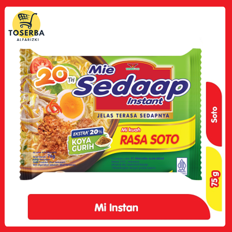 

[ TOSERBA ALFARIZKI ] Sedaap Mi Instan Soto 75 g / 1 PCS MIE SEDAAP MIE INSTANT SOTO PCK 76g