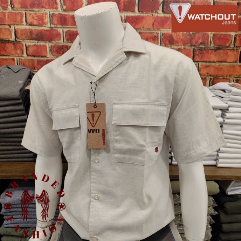 WATCHOUT JEANS KEMEJA LENGAN PENDEK JS502440005 CREAM