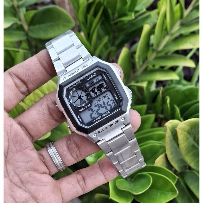 Jam Tangan Digital Casio AE 1200 Tahan Air Fitur Lengkap