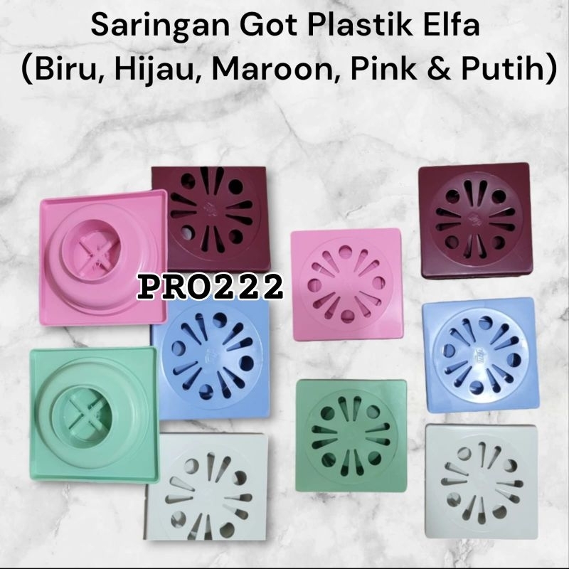 SARINGAN GOT PLASTIK PVC ELFA GMP BIRU PINK HIJAU PUTIH MERAH // SARANGAN GOT KAMAR MANDI TOILET PLA
