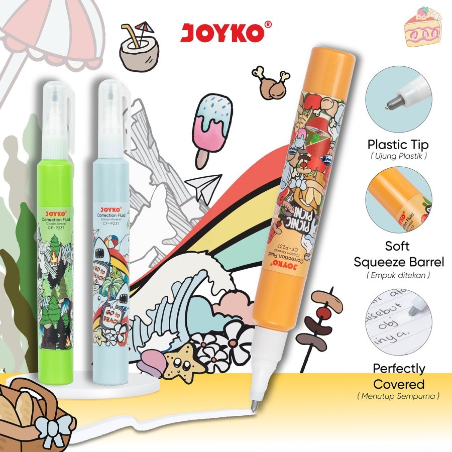 

[1 PC] CORRECTION FLUID / CAIRAN KOREKSI / TIP EX CAIR JOYKO CF-P237