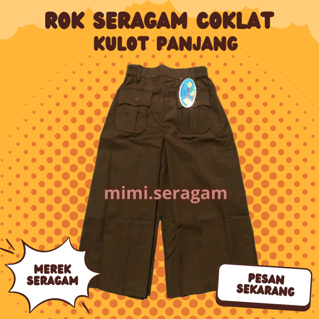 Rok Kulot Pramuka Coklat Panjang SD SMP SMA Merek Seragam Rok Sekolah