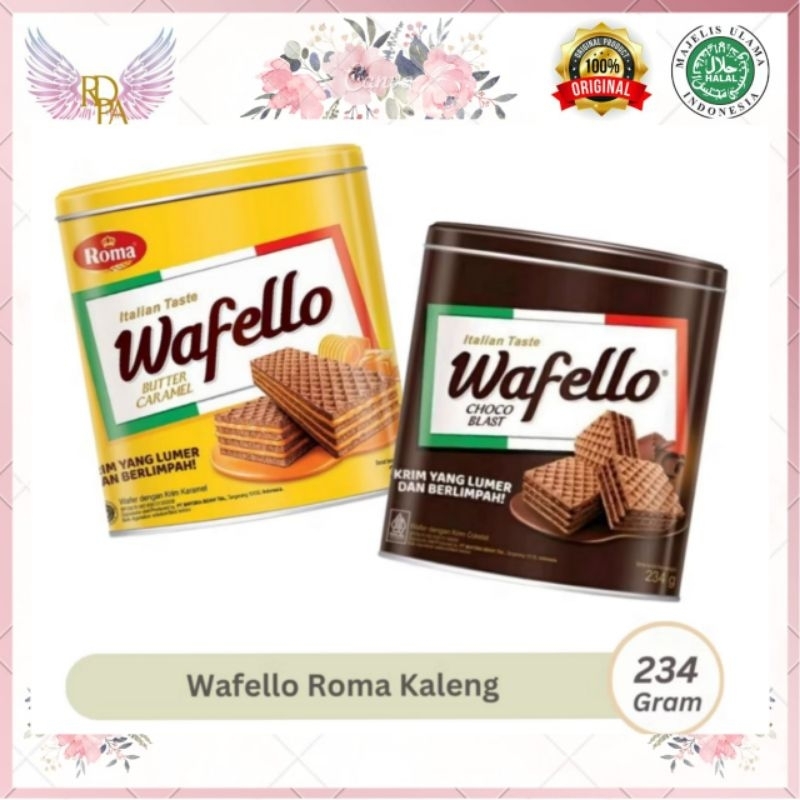 

(SURABAYA) Roma Wafelo Kaleng Bulat. Roma Wafelo Can Coklat Dan Caramel