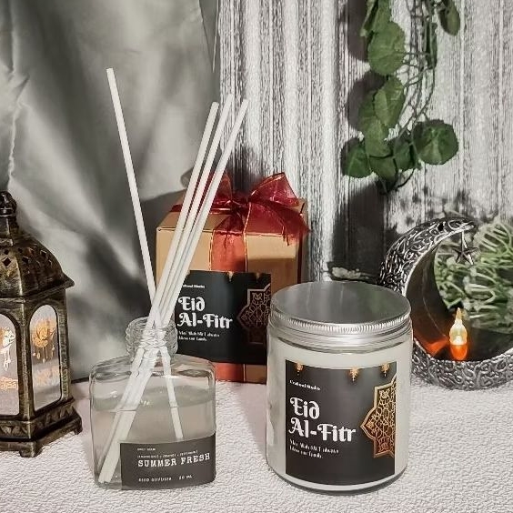 

Hampers lebaran scented candle aromaterapi gift set ied Mubarak lilin aromaterapi