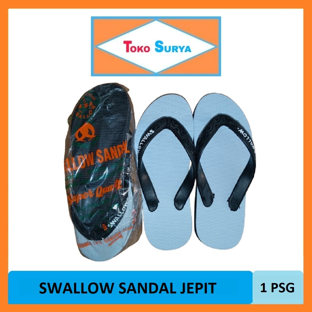 Sandal Jepit Swallow Hitam Putih