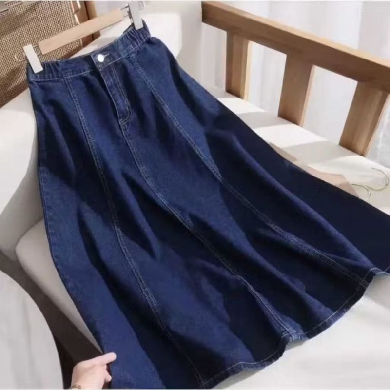 Rok Jeans 7/8 Korean Style Jumbo / Rok Jeans 7/8 Jumbo Model Mayung / Rok Denim Korean Style Jumbo