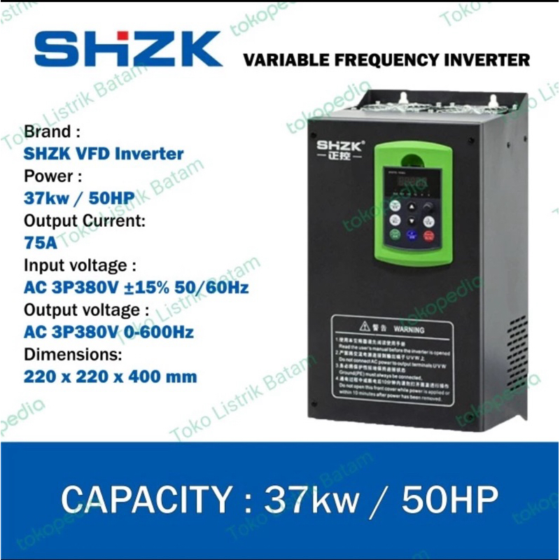 Inverter SHZK 37KW 380V 3Phase 3P 50HP VFD Variable Frequency Drive