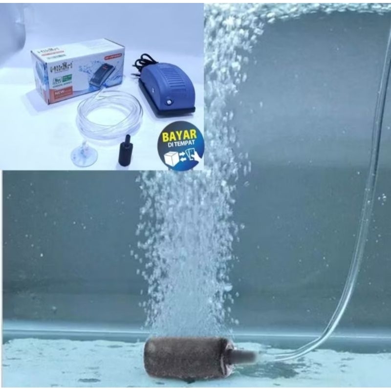 paket aerator 1 lubang aquarium aquascape batu 2 cm