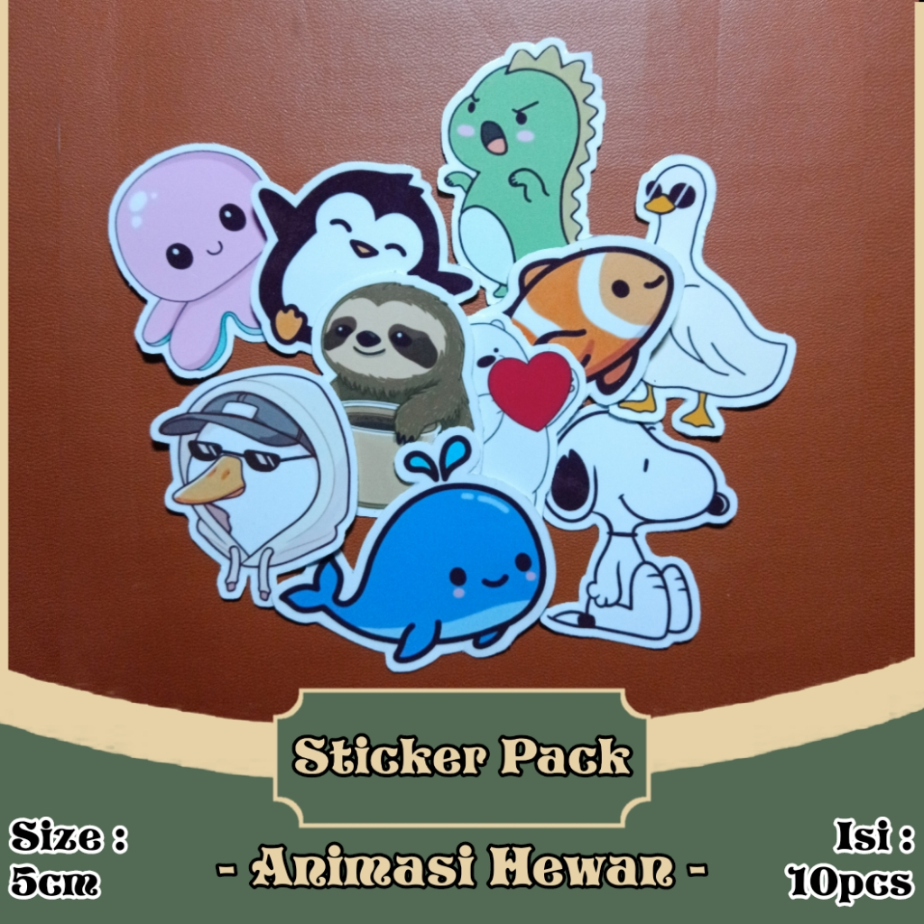 

Sticker Pack Animasi Hewan | 10pcs | 5cm