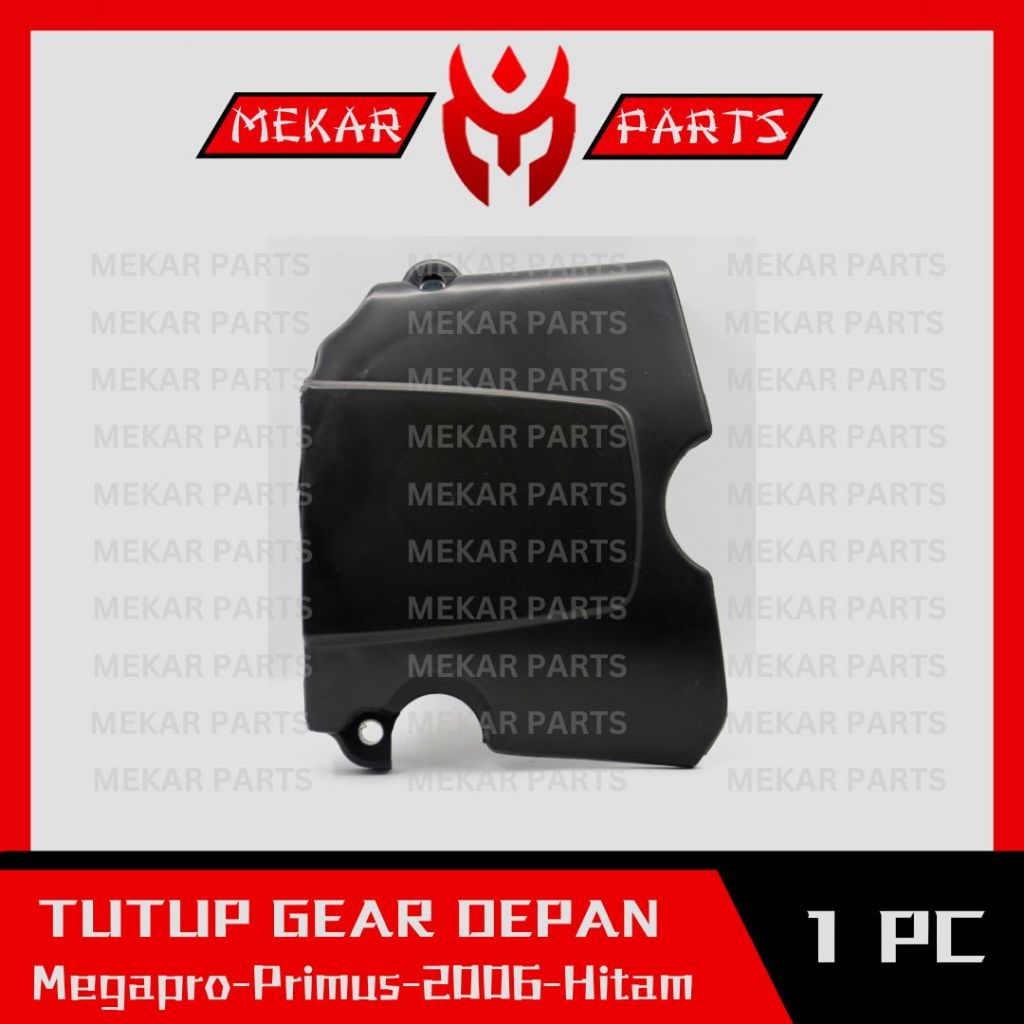 MEKAR-PARTS/TUTUP-GEAR-GIGI-DEPAN/COVER/MOTOR/HONDA-MEGAPRO-PRIMUS-2006/HITAM/GRADE-ORI