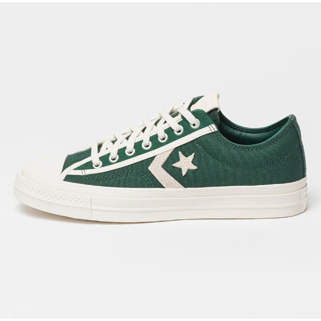 Converse Star Player 76 Luxe Retro Sport Brick Pattern Canvas Suede Ox Green Envy