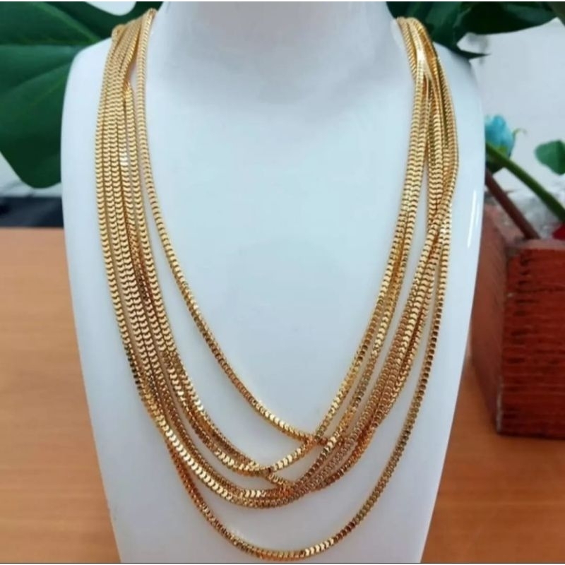 kalung milano cantik 100℅ titanium asli warna awet anti luntur