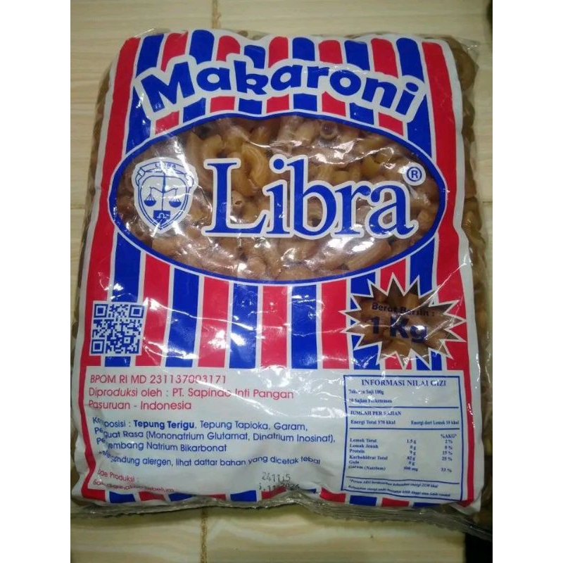 

MAKRONI MENTAH 1 KG PREMIUM MAKRONI LIBRA