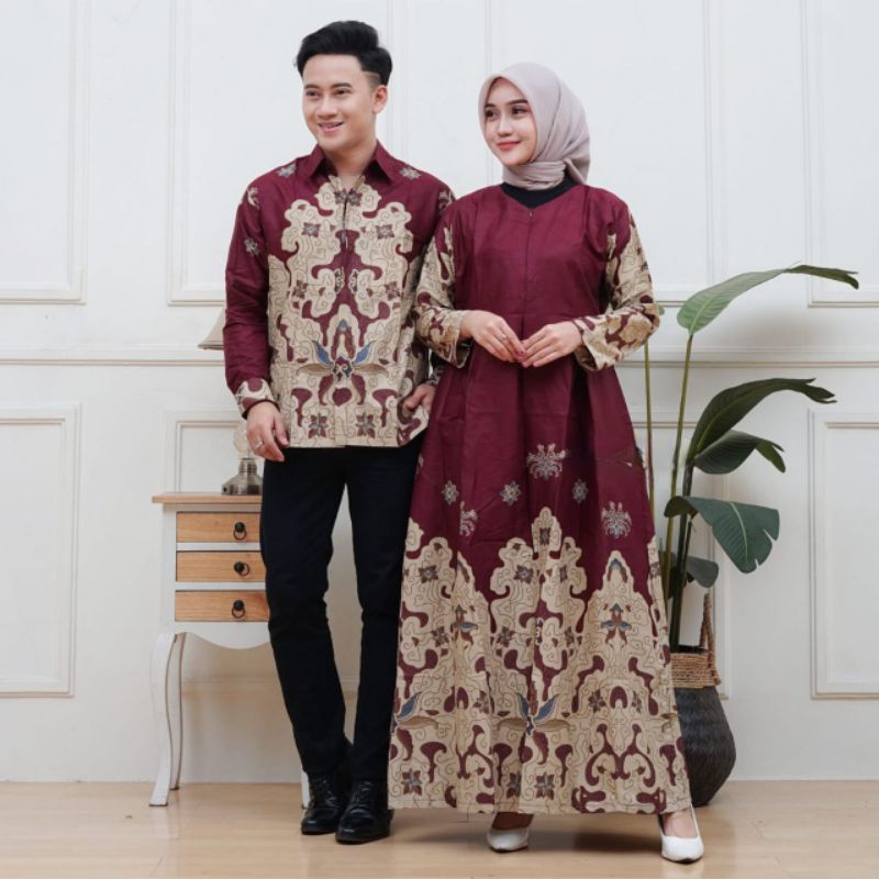 Couple Sarimbit Batik Keluarga Terbaru BigSize Jumbo Gamis Lebaran 2026