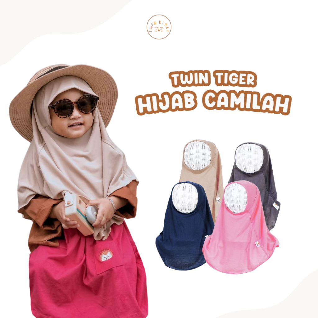 Jilbab Instan Anak Perempuan 1-6 Tahun Twin Tiger CAMILAH HIJAB Muslim Cewek