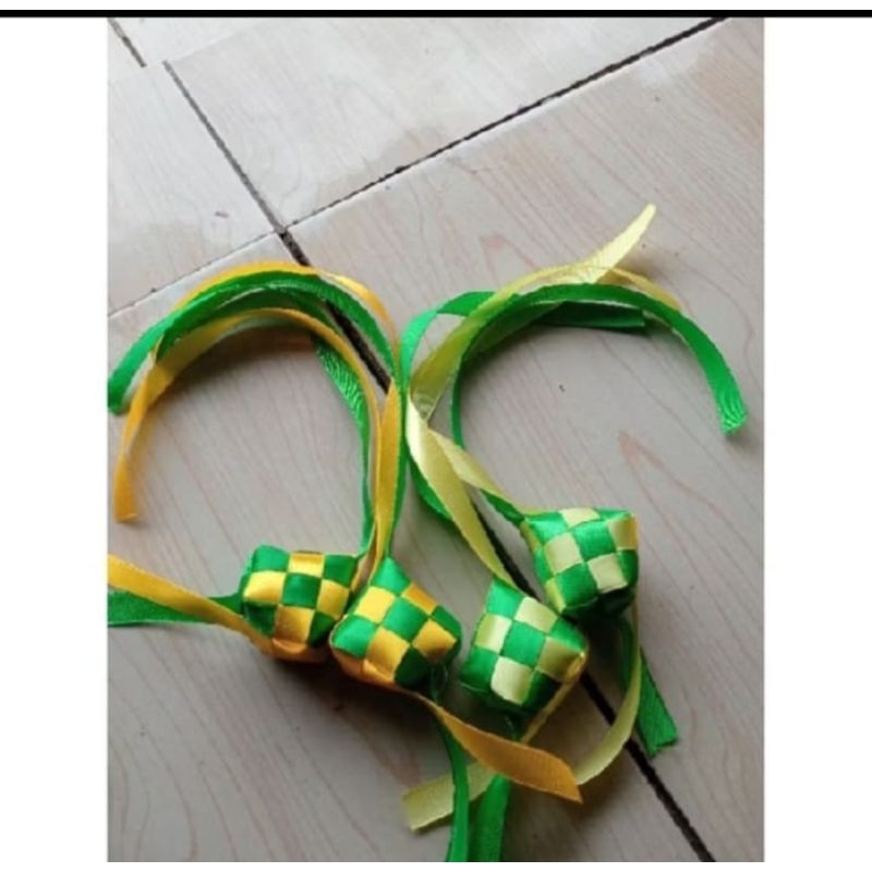 

ketupat hiasan idul fitri pita satin 20 pcs Uk 3-4cm