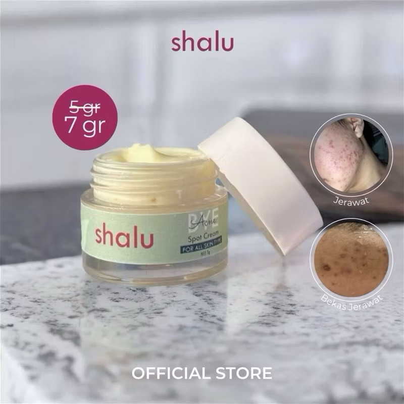 SHALU Acne Spot Cream 7g | Salep Totol Jerawat AMPUH Atasi Jerawat, Beruntusan dan Memudarkan Bekas 