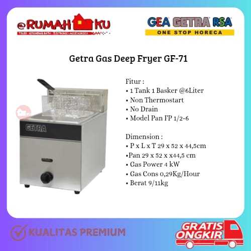 GETRA GAS DEEP FRYER GF-71/GAS DEEP FRYER GETRA 6 LITER/GAS DEEP FRYER GETRA