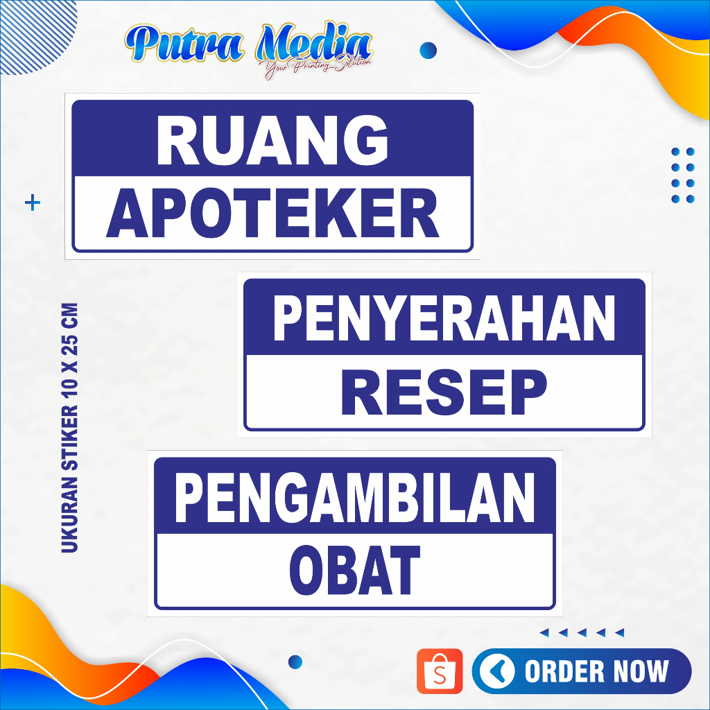 

STIKER APOTEK / RUANG TUNGGU / RUANG DOKTER / RESEP OBAT