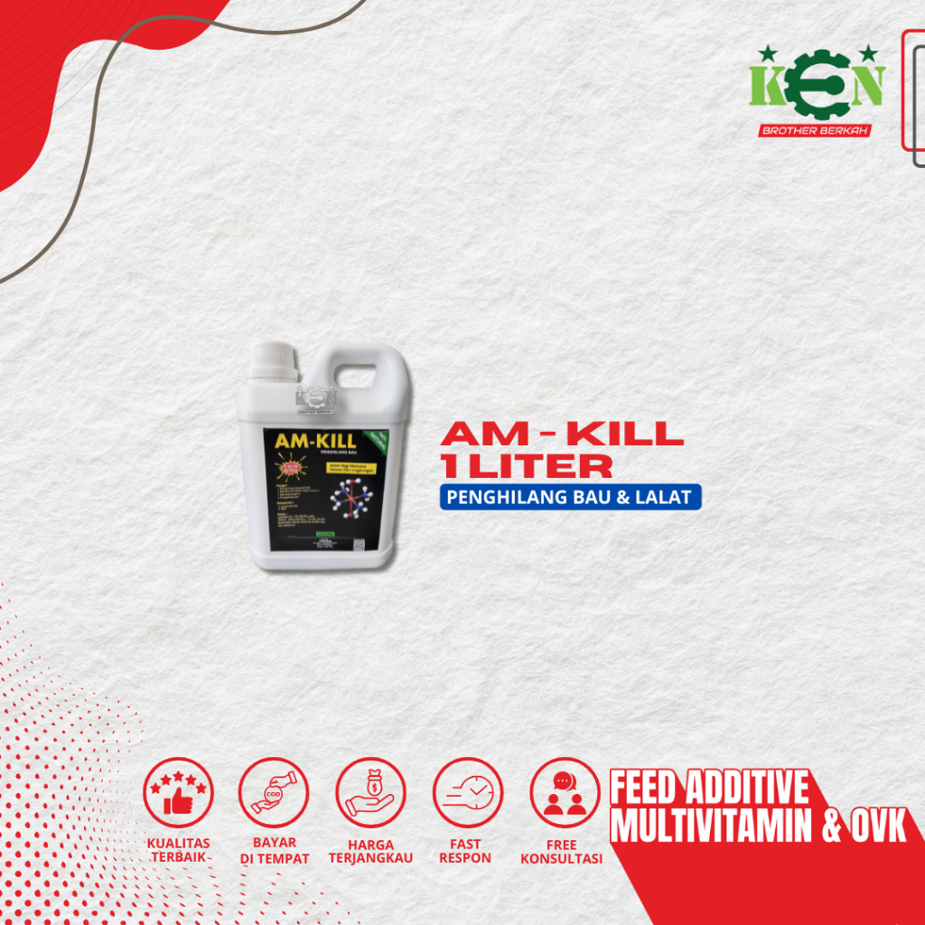 Amkill 1 Liter Penghilang Bau Amoniak Kotoran Ternak Ayam Broiler Petelur